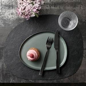 Buffalo Placemat Aida Raw Leather Black 15495