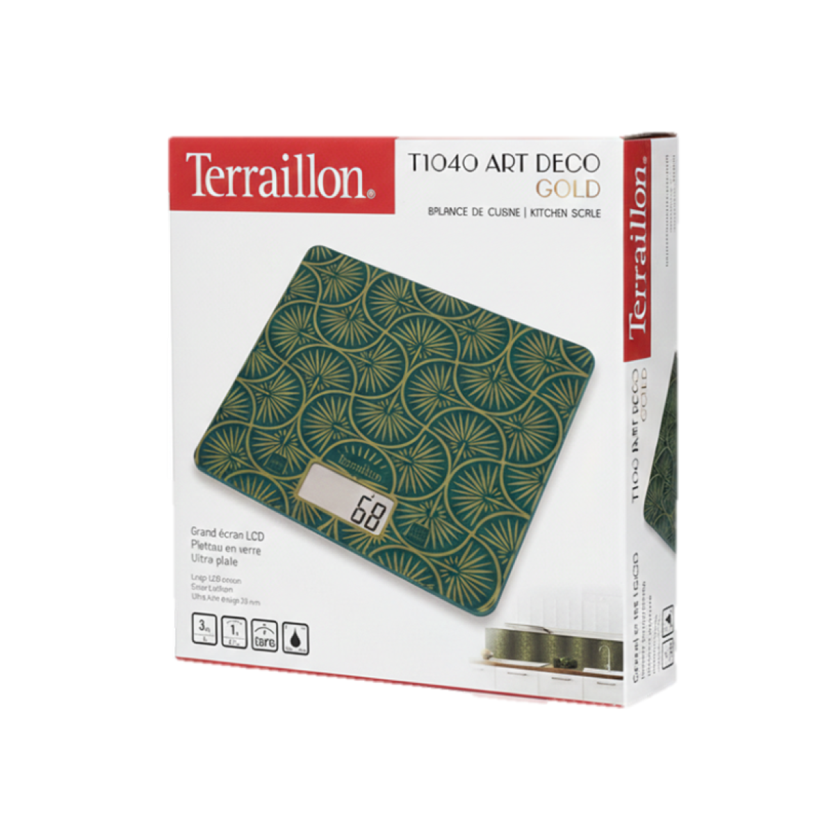 Teraillon T1040 Art Deco Gold, 3kg, Large Lcd Screen