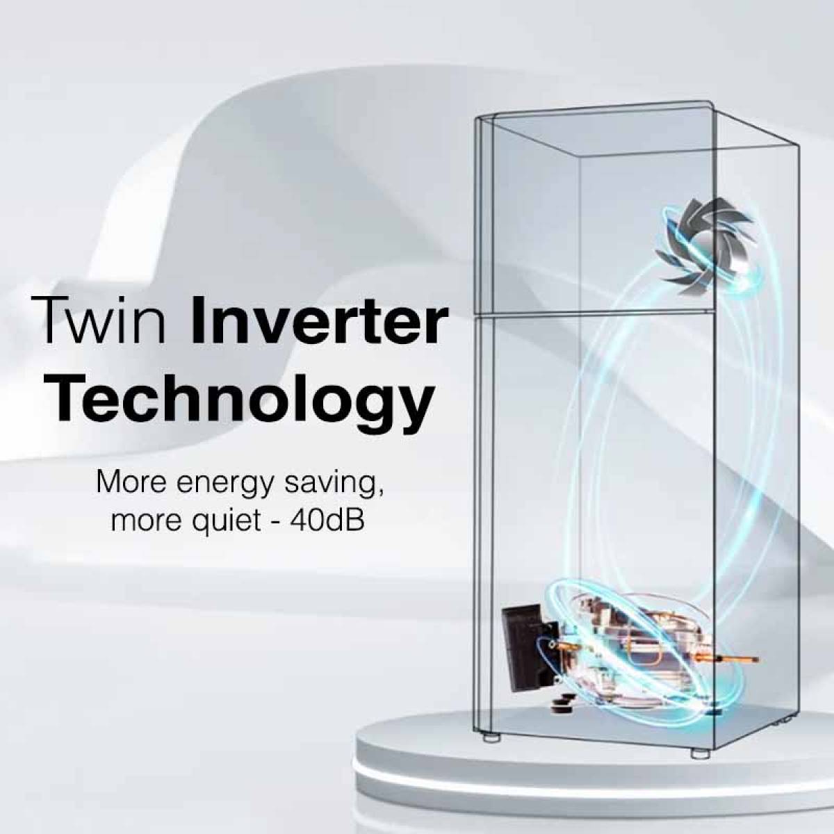 Haier HRF672VCFMESEG No Frost Top Mount Refrigerator Twin inverter 23 CFT, Silver