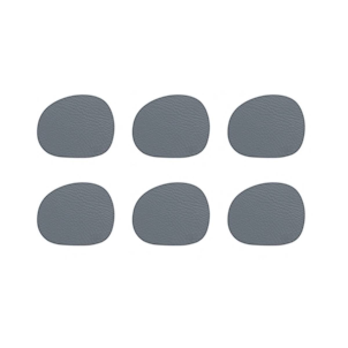 Set 6 Buffalo Coasters Aida Raw Leather Grey 15661