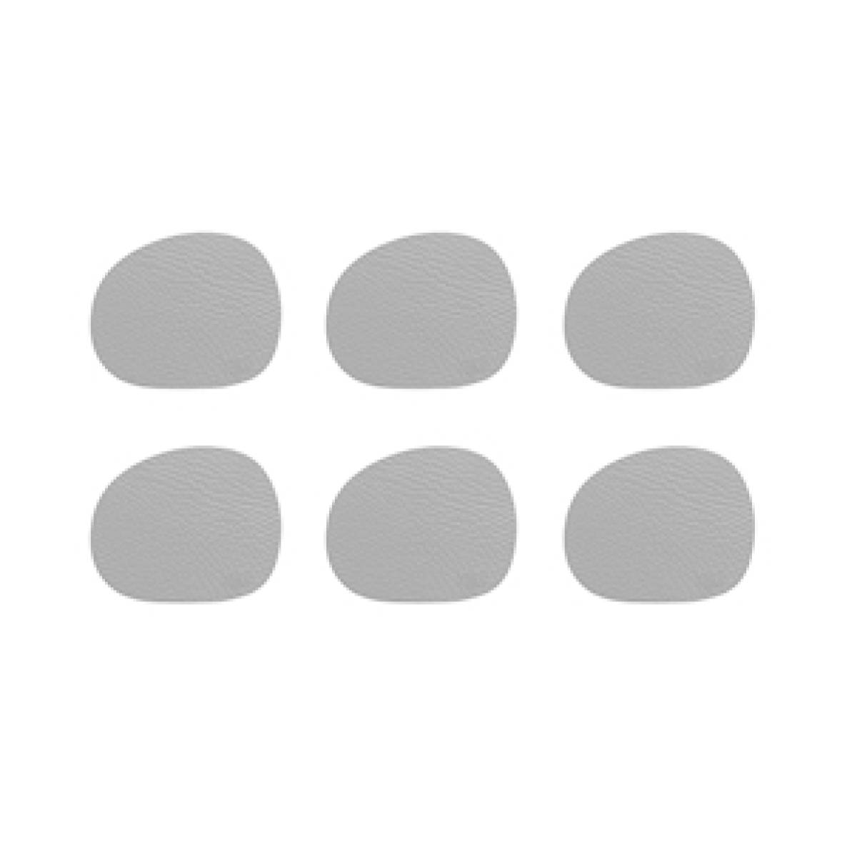 Set 6 Buffalo Coasters Aida Raw Leather Light Grey