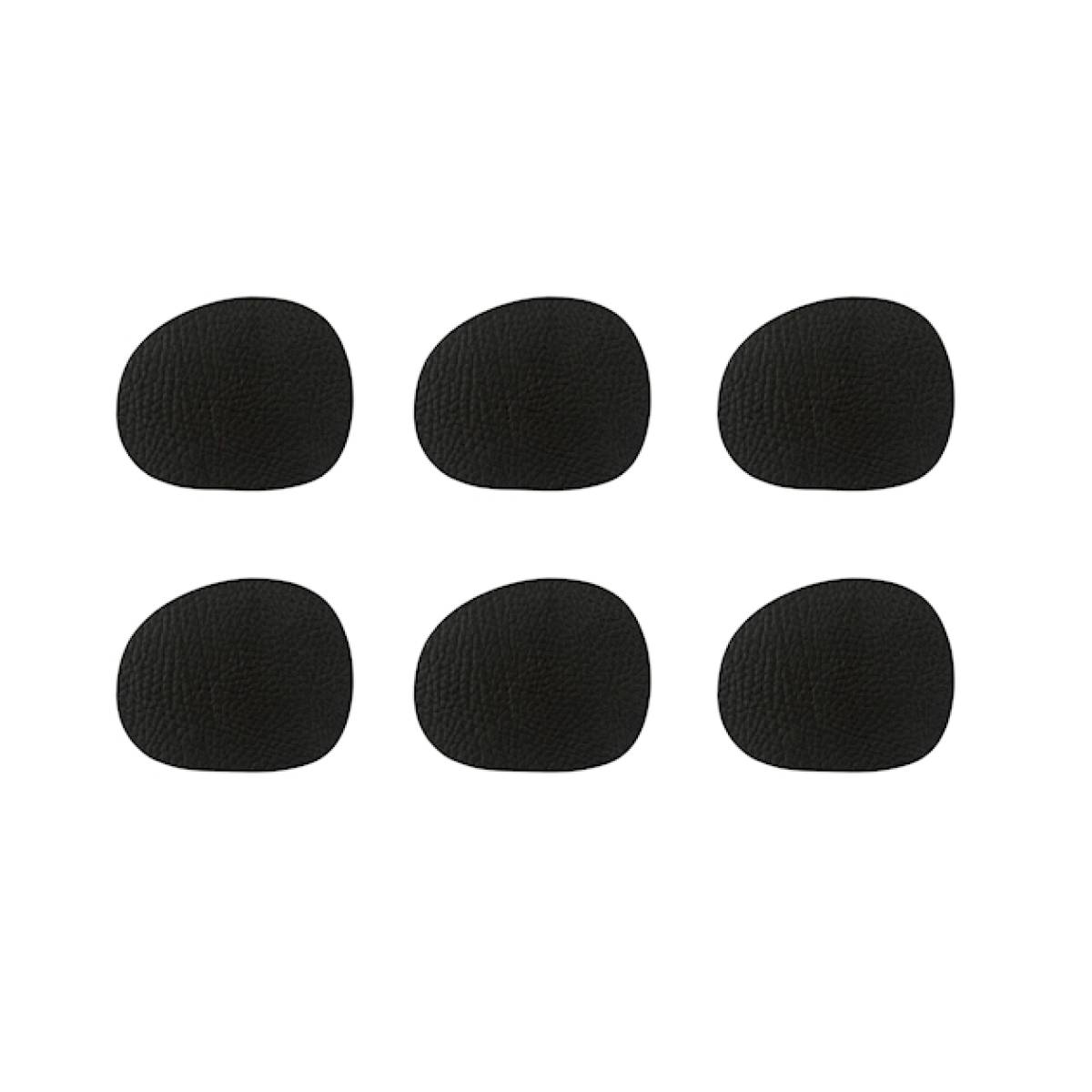 Set 6 Buffalo Coasters Aida Raw Leather Black15485