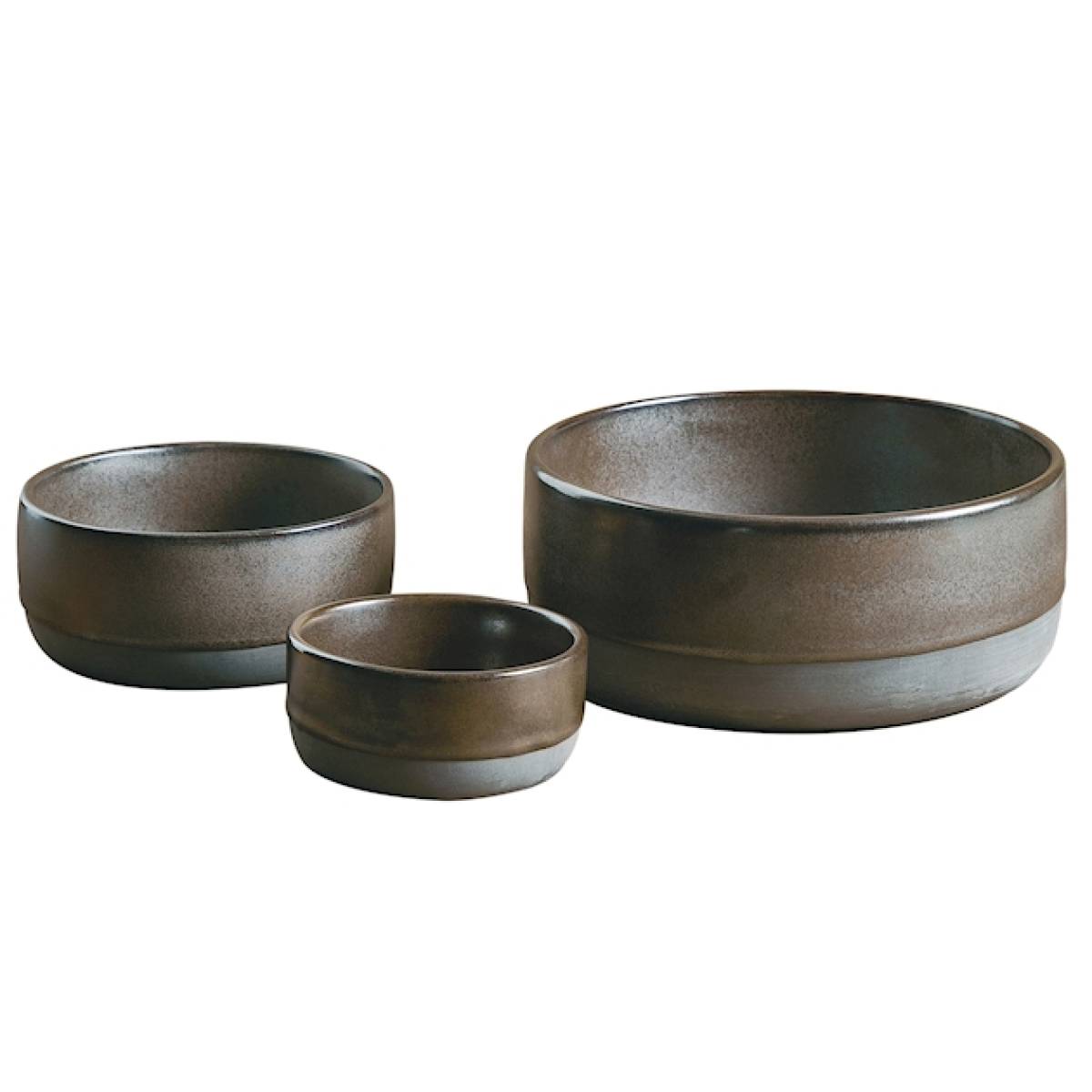 Set Of 3 Bowl Aida Raw Metallic Brown 15575