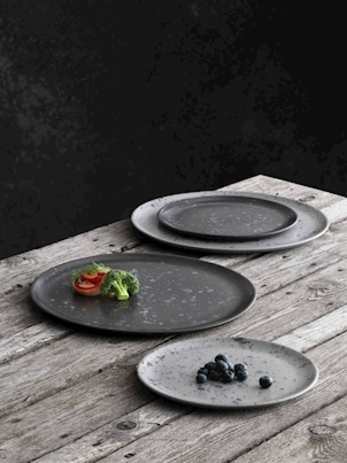 Round Dish Aida Raw Nordic Grey 42cm