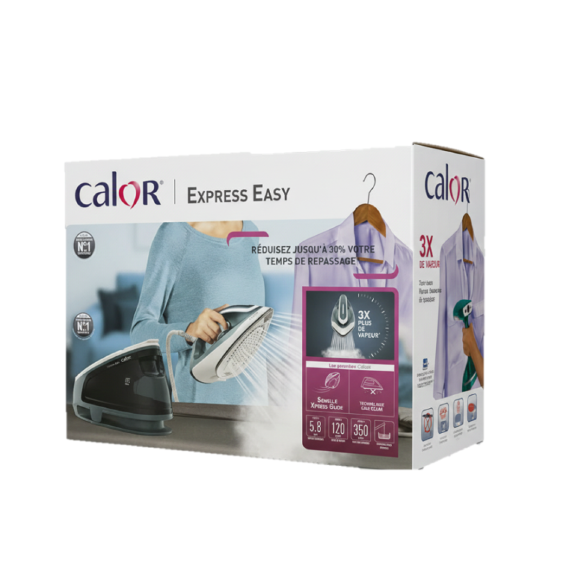 Calor Express Easy, 2400w, 5.8 Bars, 120g/min, 350 G/min, Ceramic Express Glide, Anti-scale, Auto-off