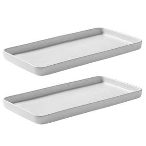Set Of 2 Rectangular Dish Aida Raw Arctic White