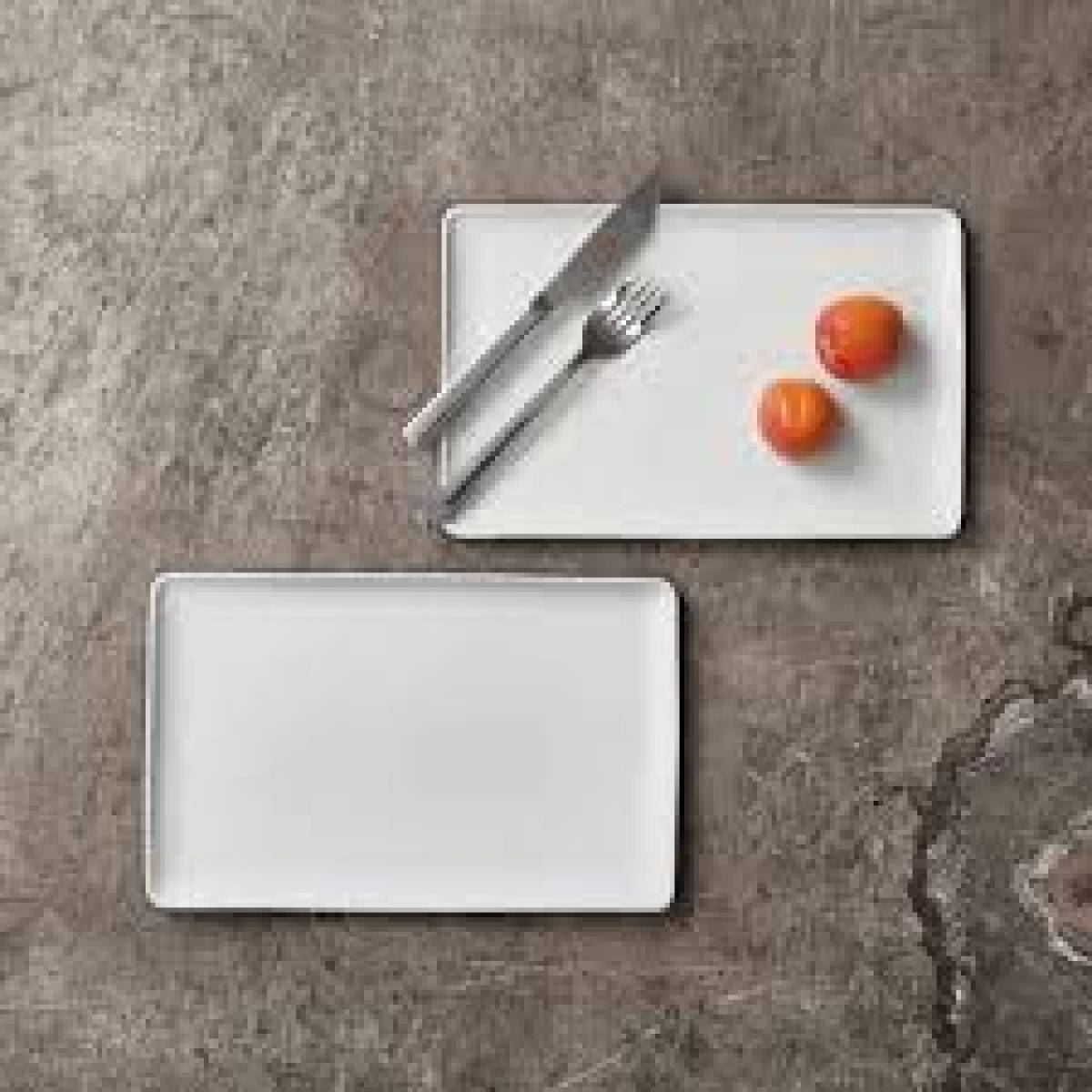 Rectangular Plate Aida Raw Arctic White 23.5*15cm