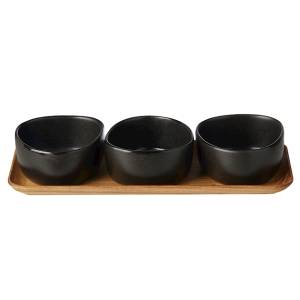 Bowl Set Of 3 Aida Raw Titanium Black