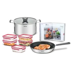 Tefal Set Optispace Induction Poele 28 Cm + 5 Tupperware