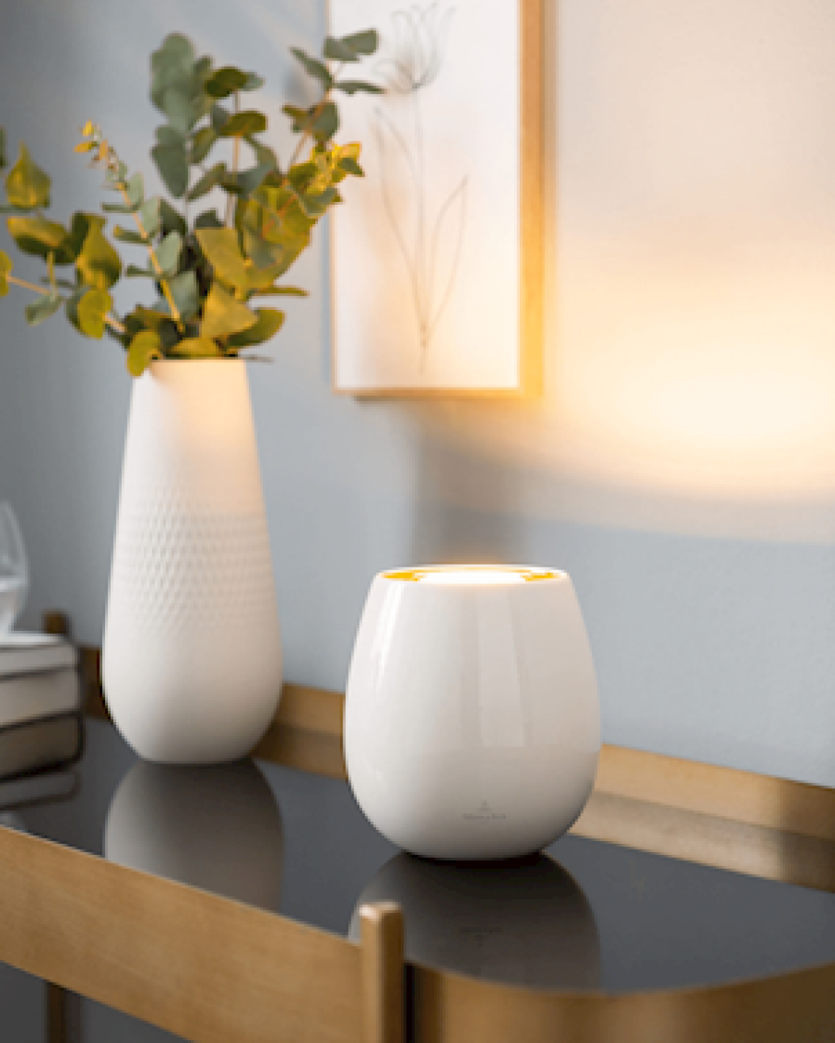 Table Lamp 15cm Sompex Mumbai 96980 Ceramic White/gold