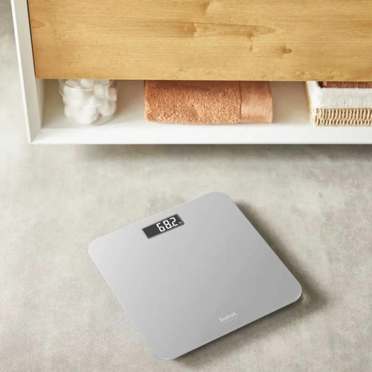 Tefal Premiss 3, Bathroom Scale, Easy-to-read Lcd Display, 160 Kg Capacity - Grey