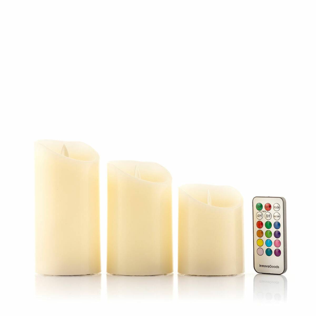 Innovagoods Multicolour Flame-effect Led Candles With Remote Control Lendles 3 Units, V0103781