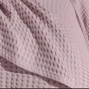 Pure Cotton Summer Pique Bedspred 160cm X 240cm Muted Mauve