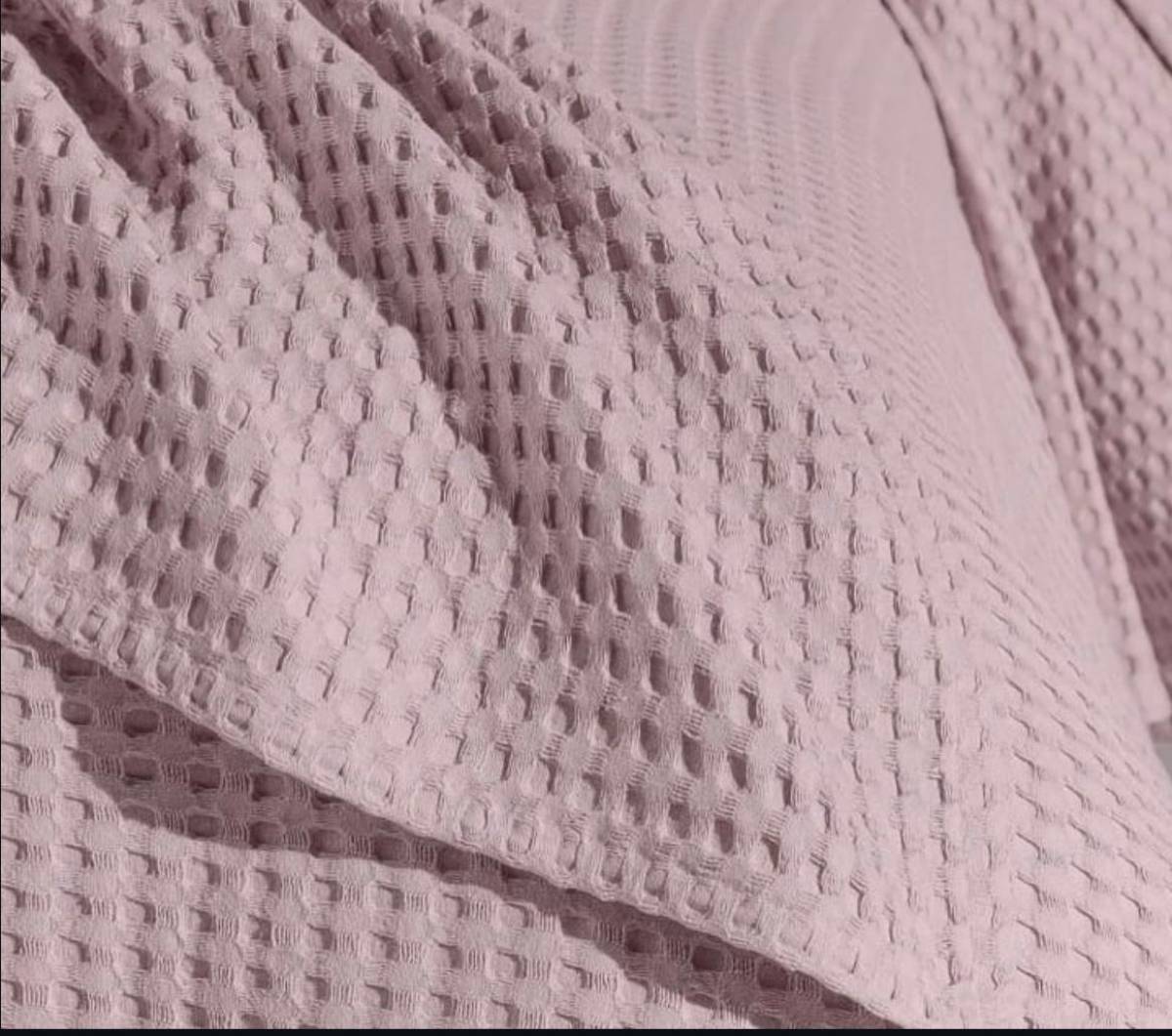 Pure Cotton Summer Pique Bedspred 160cm X 240cm Muted Mauve