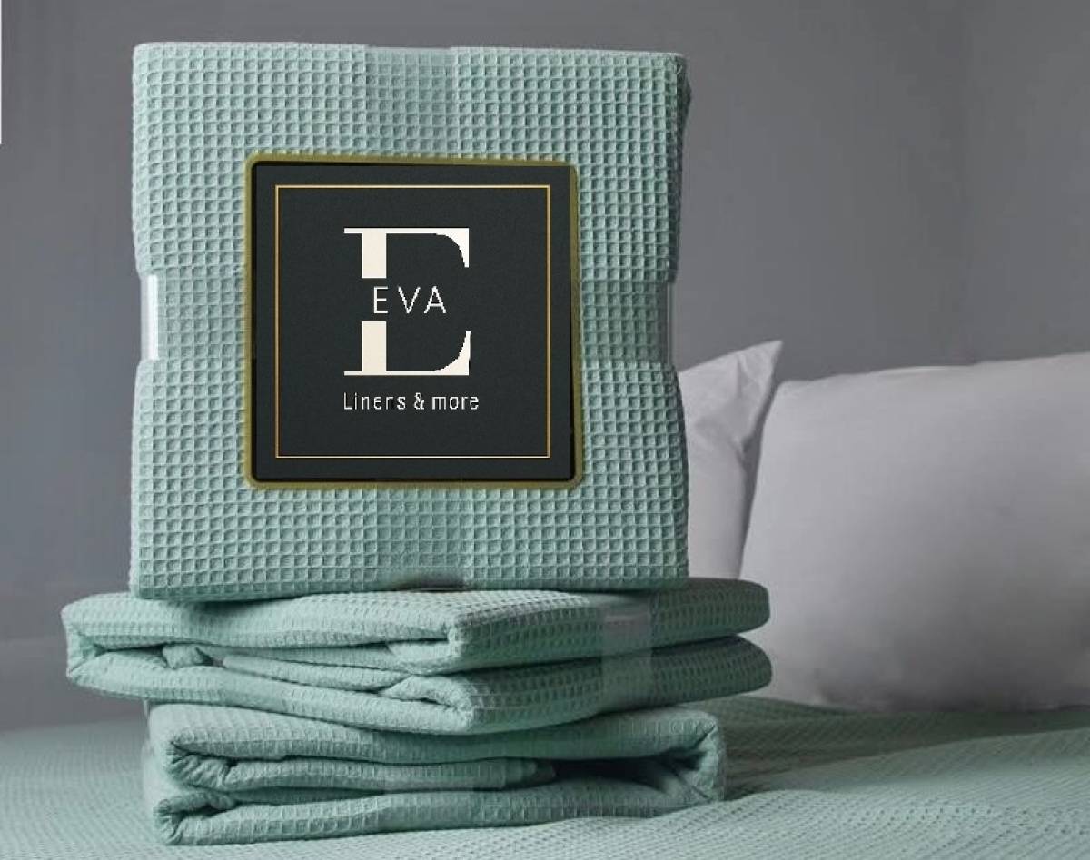Pure Cotton Summer Pique Bedspred 160cm X 240cm Mint