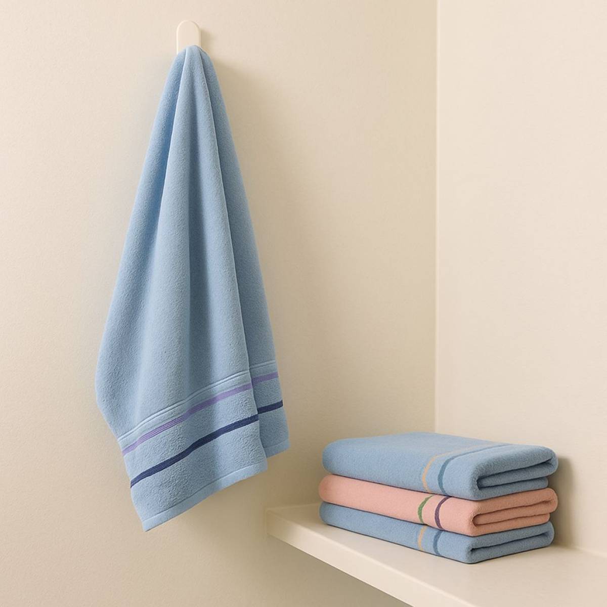3 Pcs Cotton Bath Towel 70 X 140cm