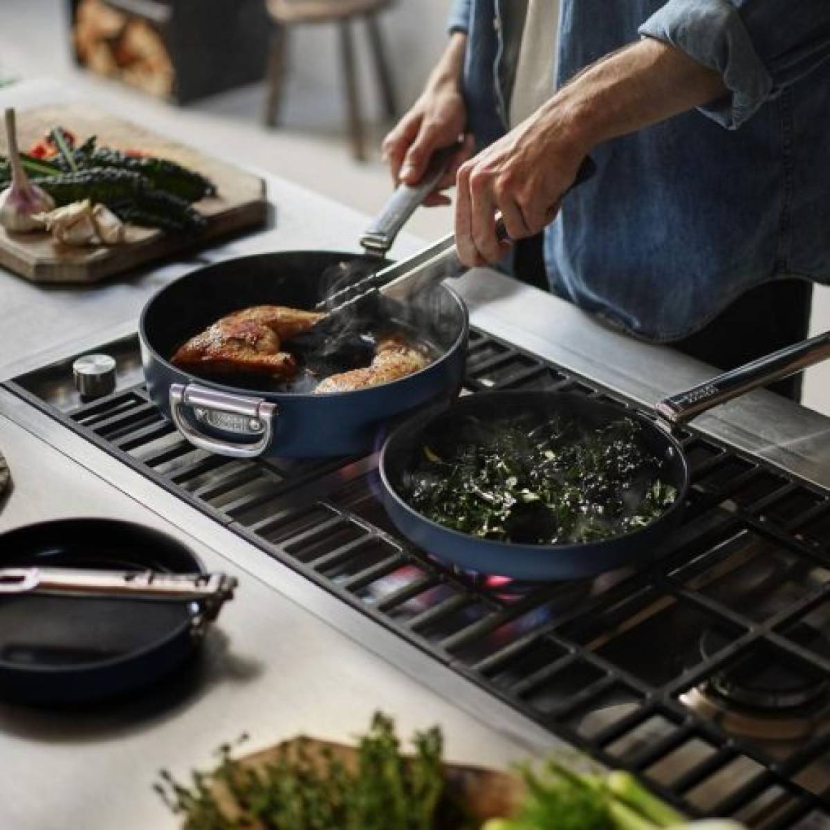 Joseph Joseph Space Folding Handle Ceramic Non-stick 24cm Blue Frying Pan