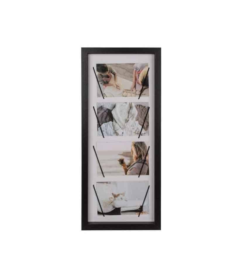 Out Of The Blue Wall Photo Frame Elastic Style (4 Photos) 53 X 23 X 3 Cm #94/2587 Black