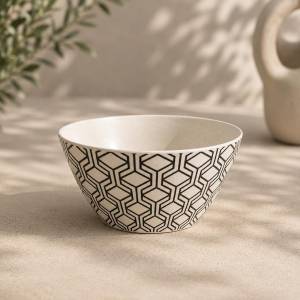 Eco Bamboo Fibre 4-Piece Bowl Set 14 cm | Geometric Pattern, SK741