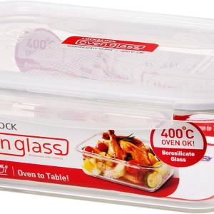 Lock n lock storage container rectangle glass container with lid 2L