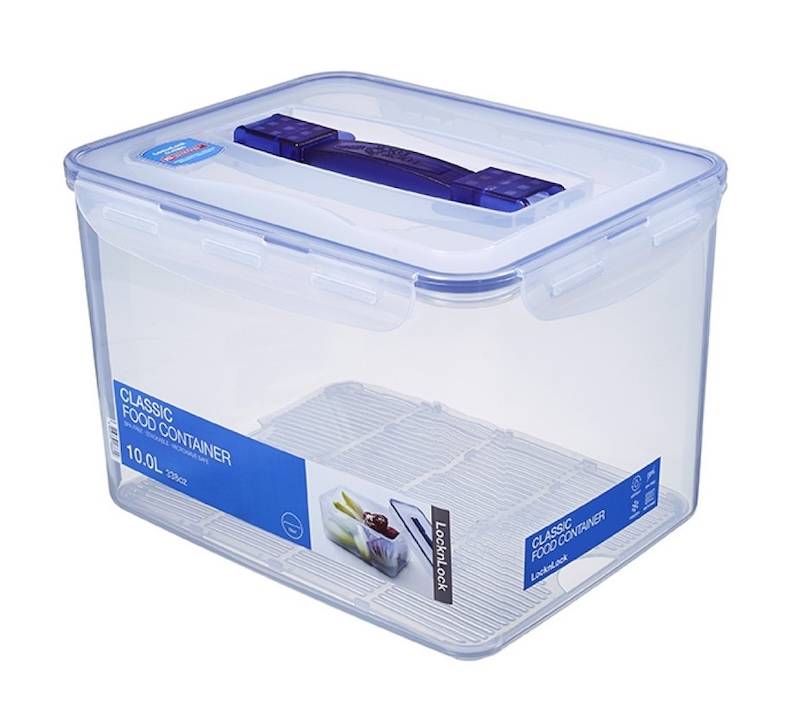 Lock & lock food storage box 10L with drain grate and handle