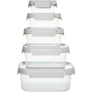 Lock N lock nestopia 5 piece sage container set 230ml, 500ml,920ml,1.6ml,2.7ml