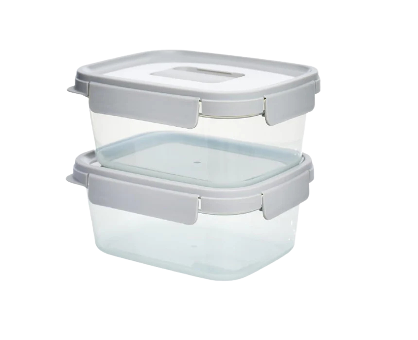 LockNlock nestopia plastic food container(1.6L+2L)set