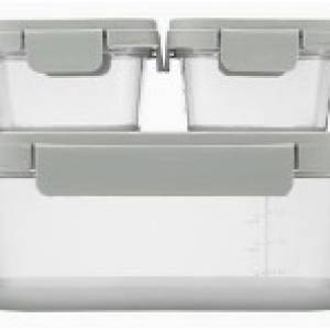 LockNlock nestopia plastic food container(920mlx2+ 4.4L) 3 pcs set