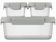 LockNlock nestopia plastic food container(920mlx2+ 4.4L) 3 pcs set
