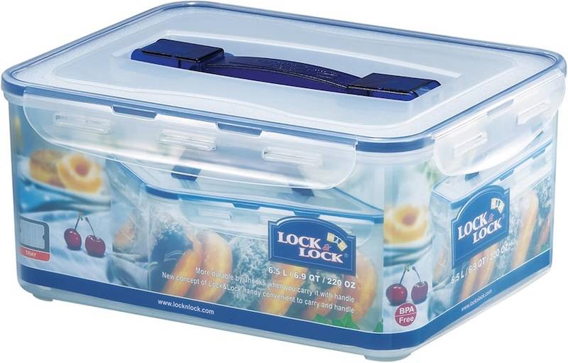 Lock & lock food storage box 6.5L with drain grate and handle
