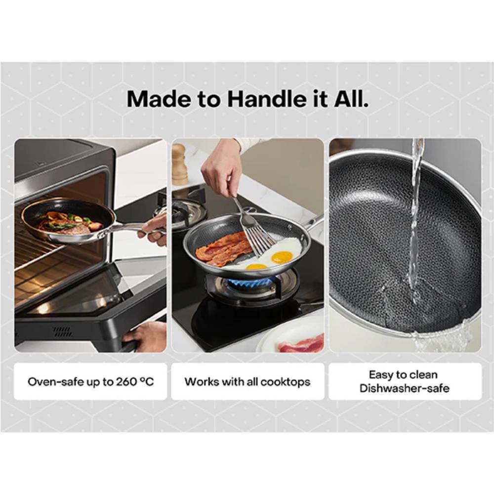 Nutricook Eterna Tri-ply 24cm Fry Pan With Lid, Fp-tpc240