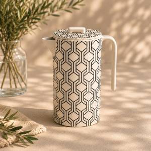 Eco Bamboo Fibre Pitcher with Lid | Geometric Pattern, SK740