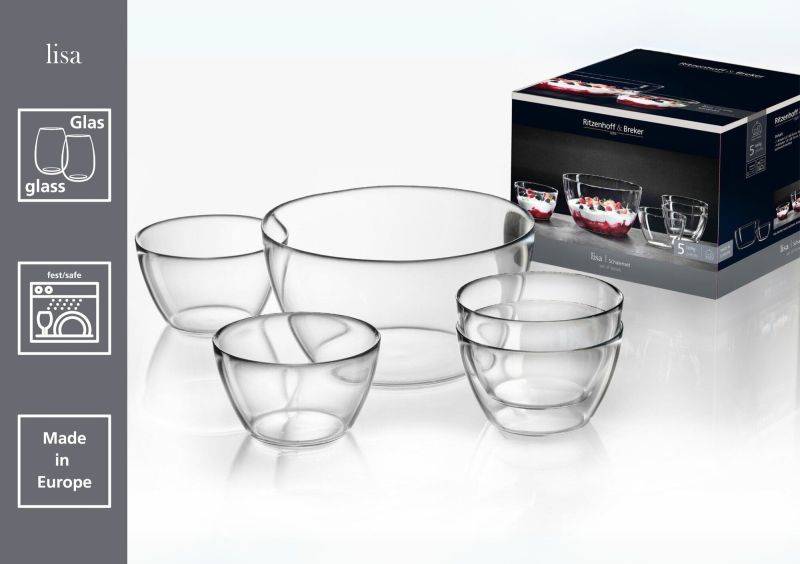 Ritzenhoff & Breker - Bowlset 5pcs 15/26cm GB Lisa
