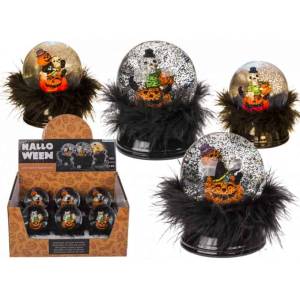 Out Of The Blue Polyresin Glitter Globe, Halloween Figurine, With Led 8,6 X 6,5 Cm #181198.