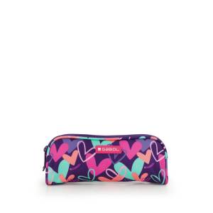 Gabol School Pencil Case 2 Parts Kokoro Hearts 22x8x6cm#237831/2026 Purple.