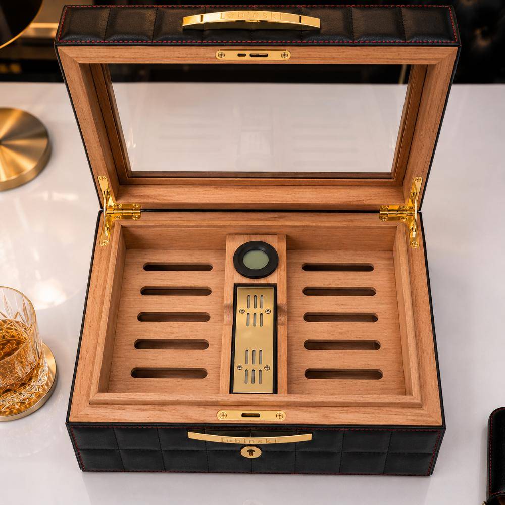 Hemingway Lubinski Cigar Humidor – 50 Cigar Luxury Storage Box, Hmw-yja60011