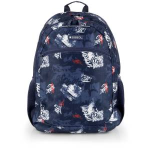 Gabol School Backpack 2 Parts Dash 34x46x20cm#238796/2026 Navy Blue.