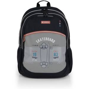 Gabol School Backpack 2 Parts Trick 34x46x20cm#238596/2026 Grey-black.