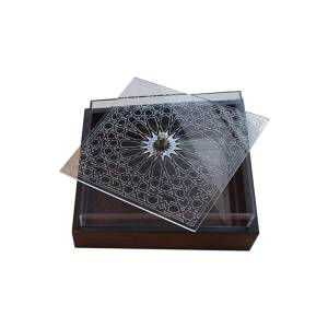 Wood & Acrylic Box Arabesc Wenge Silver