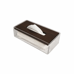 plexi wooden tissue box dark walnut