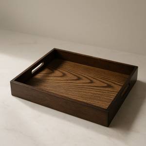 Wooden Straight Tray Light Walnut