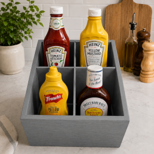 Wooden Bottles Display Grey