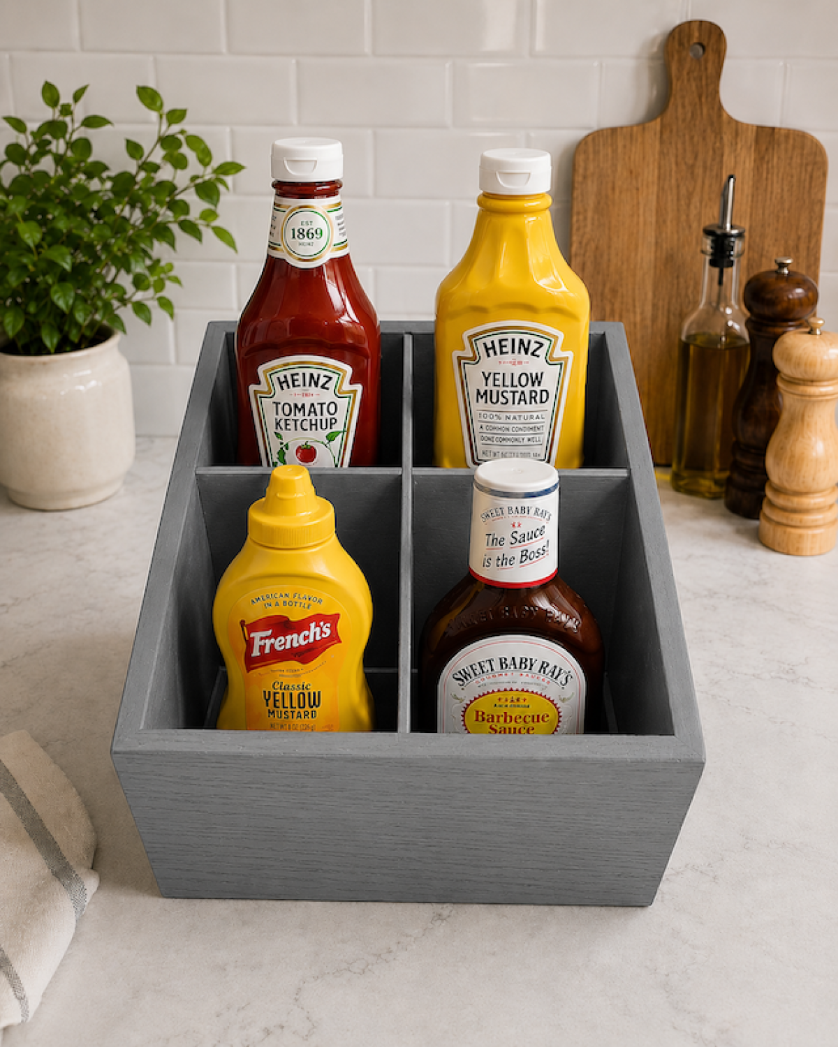 Wooden Bottles Display Grey