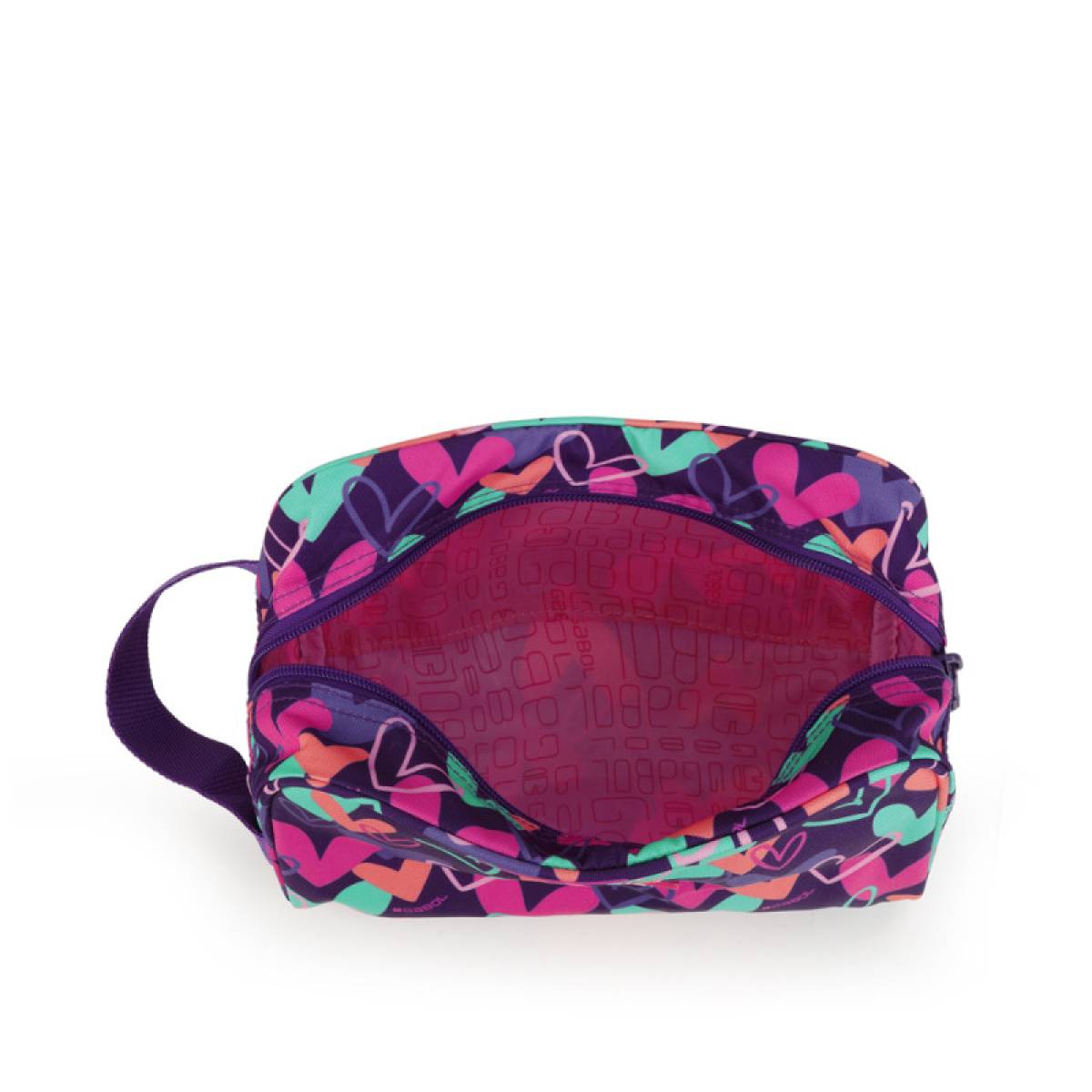 Gabol School Cosmetic Bag Kokoro Hearts 24x15x11cm#237888/2026 Purple.