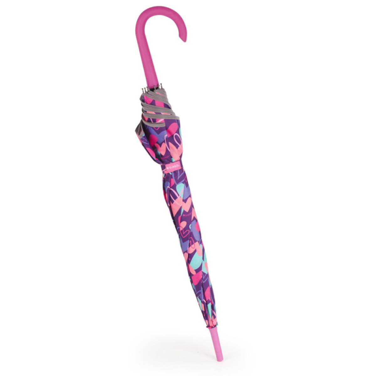 Gabol School Straight Umbrella - Kokoro Hearts Purple.
