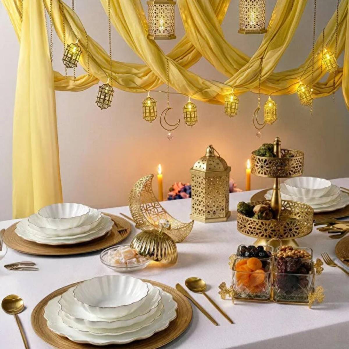 Karaca Home sema Two-tier Serving Tray Gold, Kar-8683650439547