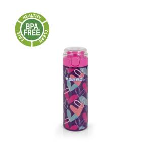 Gabol School Stainless Steel Bottle Kokoro Hearts 6.5x22.5x6.5cm 600ml#237852/2026 Purple.