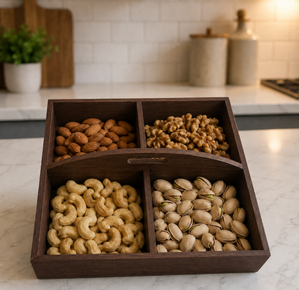Wooden Display Plate Dark Walnut