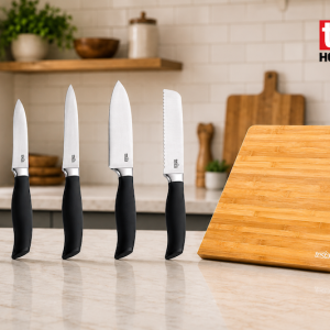 TESTA ESSENTIAL KNIVES + BAMBOO STAND BLOCK WITH MAGNET