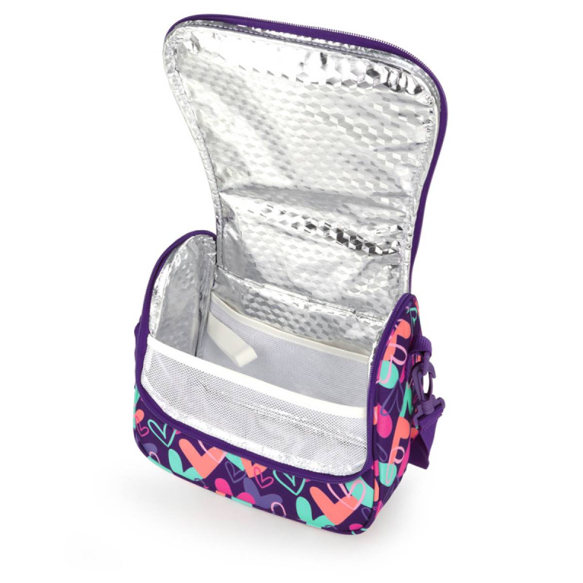 Gabol School Thermal Lunch Bag 1 Parts Kokoro Hearts 25x21x13cm#237832/2026 Purple.